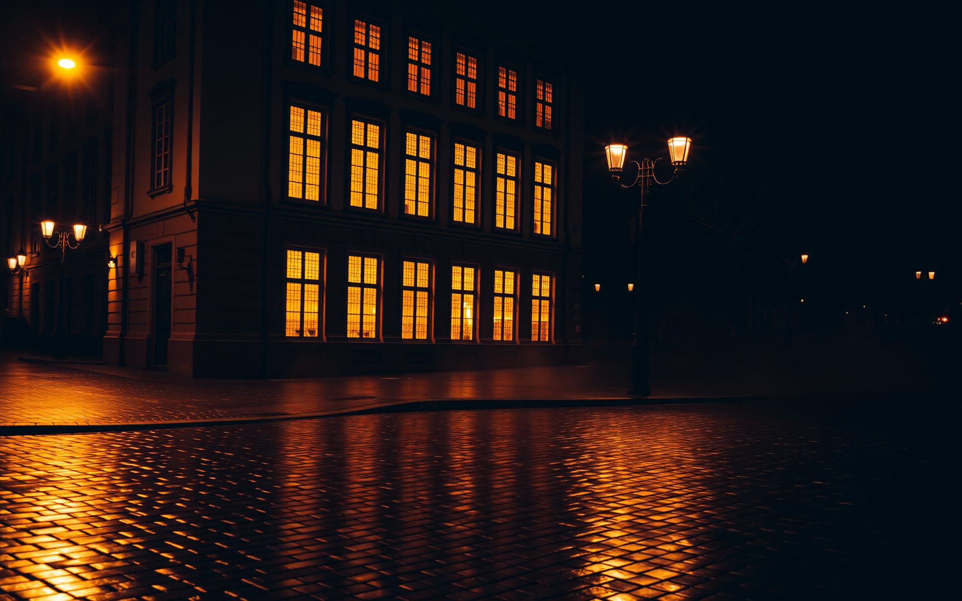 Historische Fassade in Baden-Baden bei Nacht